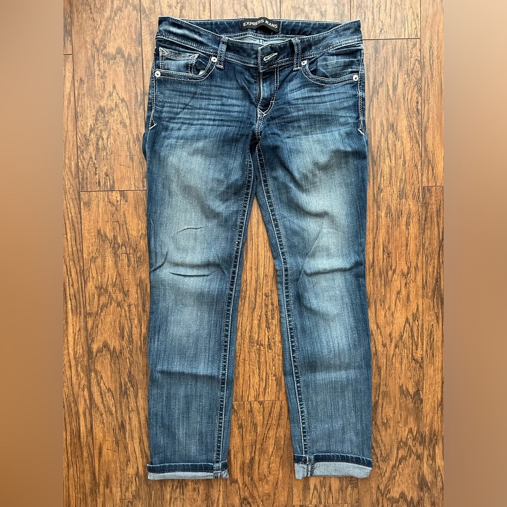 Express “Stella” skinny cropped jeans, Sz: 4R